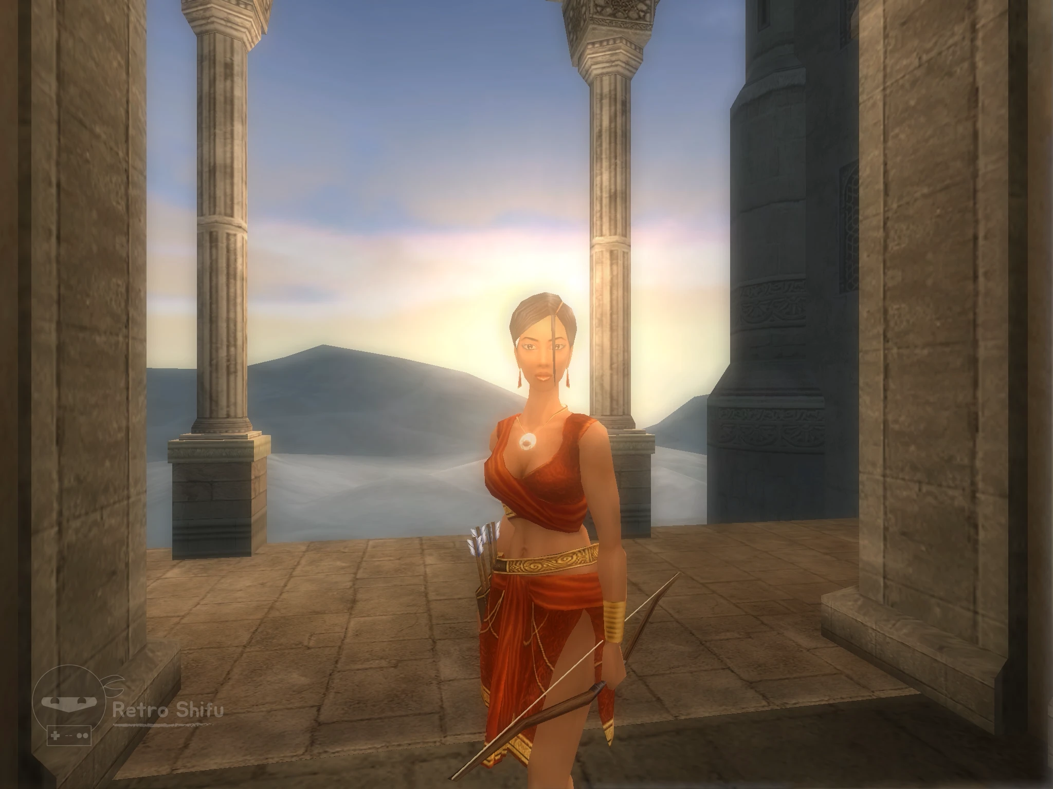 Prince of Persia: The Sands of Time (2003) - GOG Video Game Screenshot - Staring at Farah Sunny
