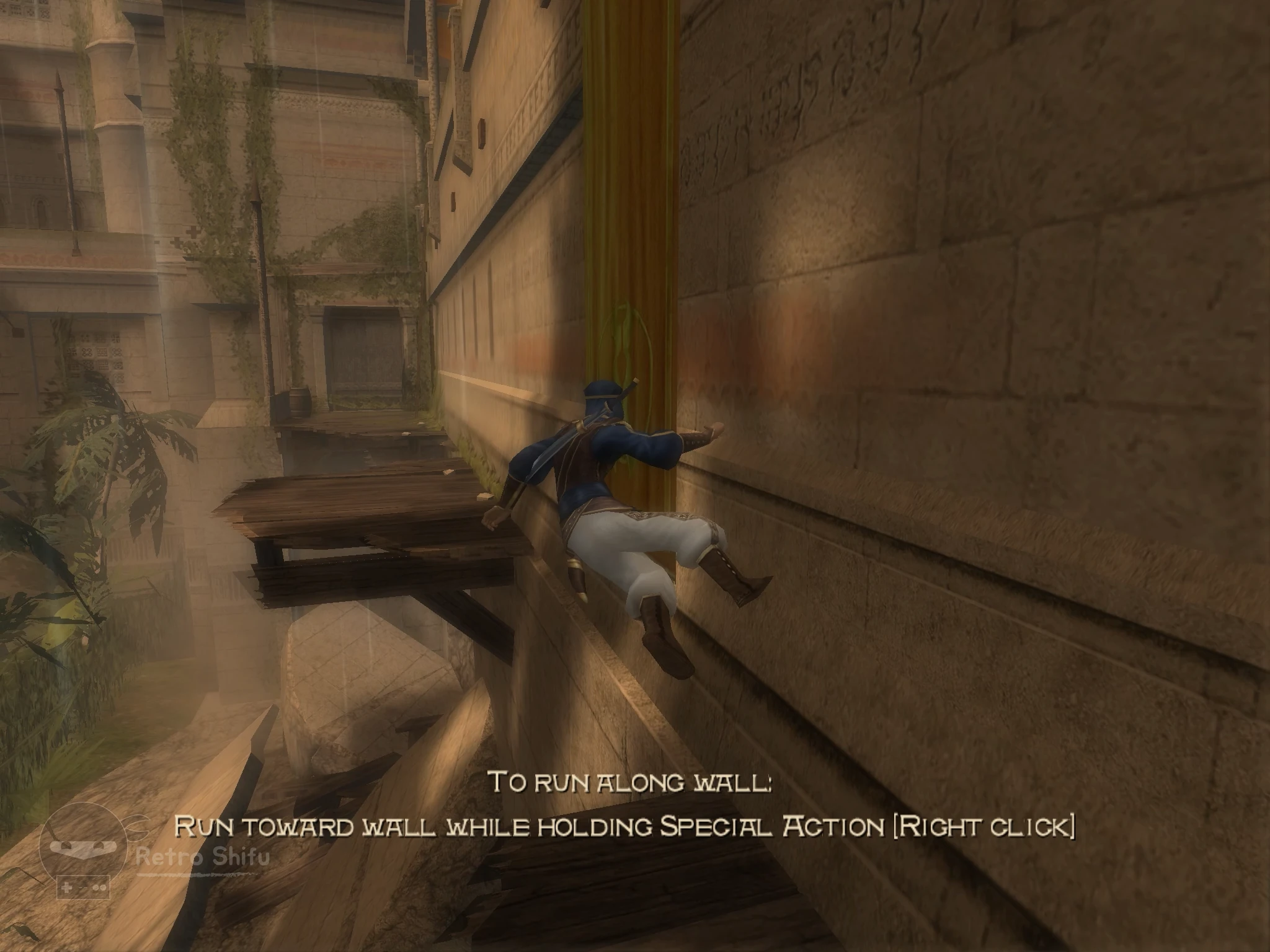 Prince of Persia: The Sands of Time (2003) - GOG Video Game Screenshot - Wall Run Tutorial